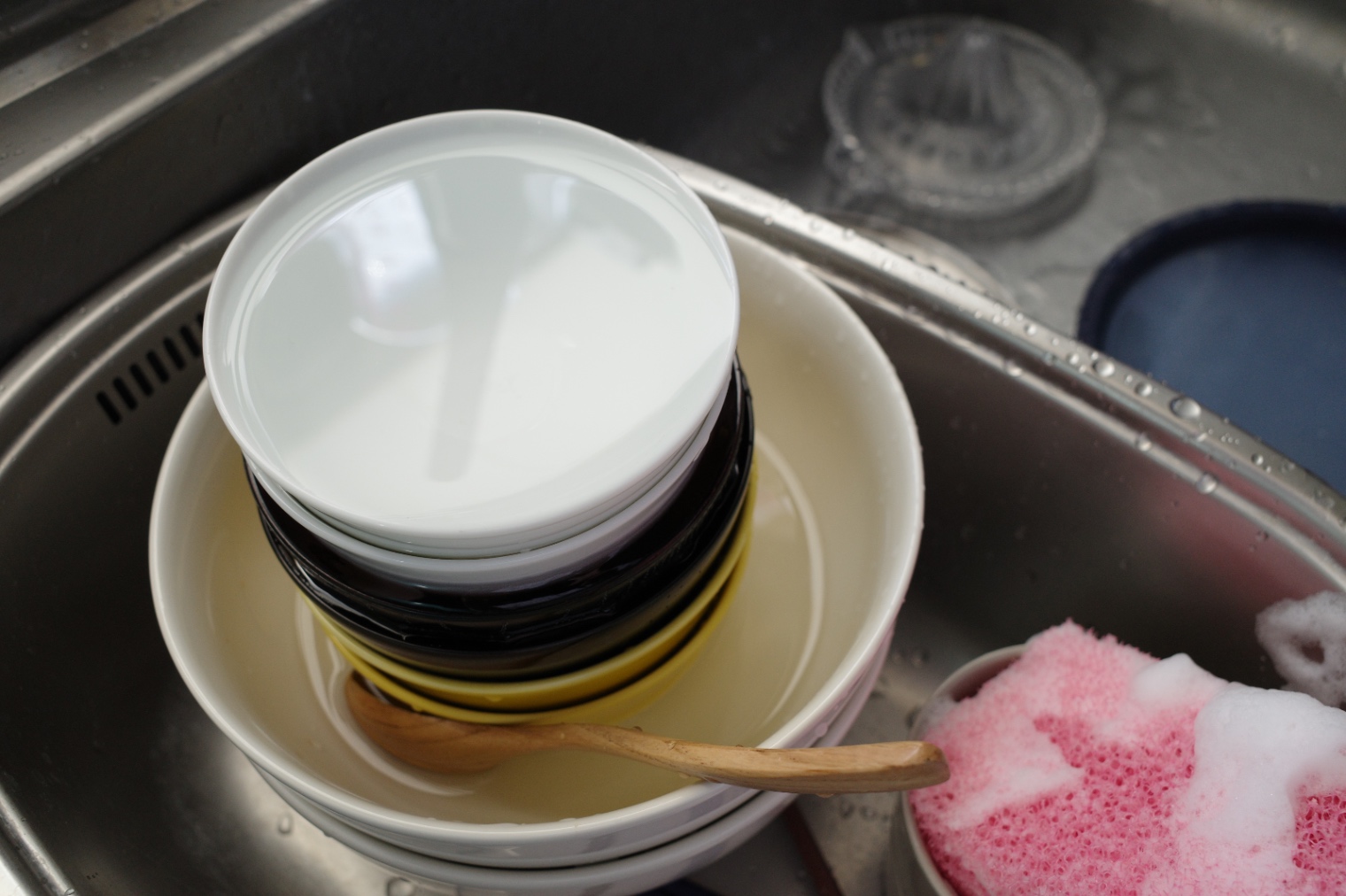 Dishes in a kitchen sink