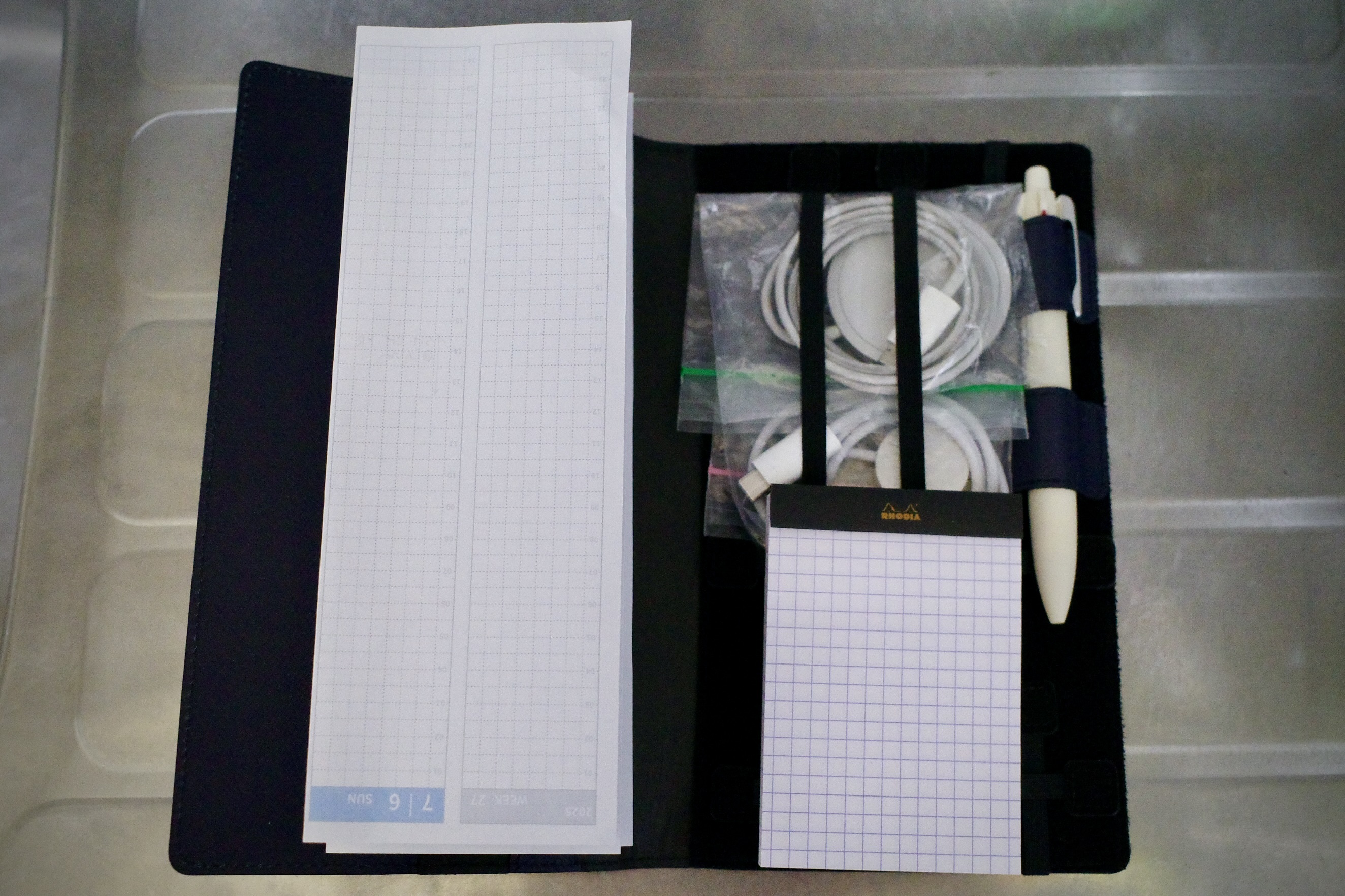 An image of inside diary, with memo pad and paper